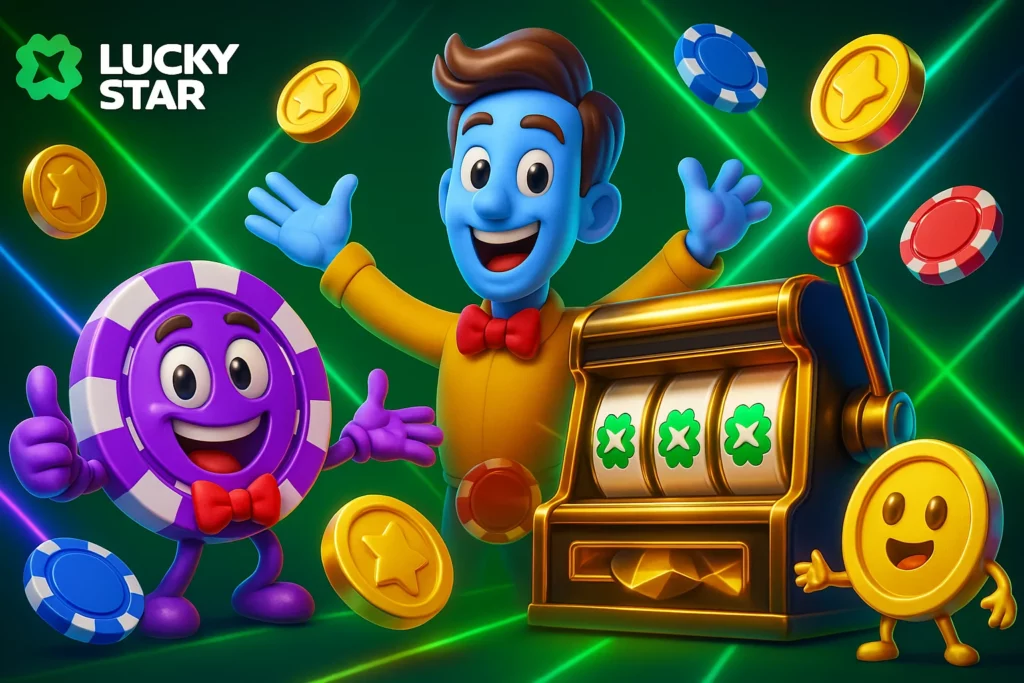 Lucky Star Chile login methods showing Spanish labels, fingerprint login, and CLP wallet preview