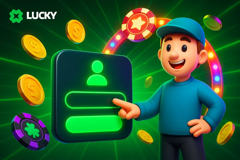 Lucky Star Chile login interface showing CLP balance, Spanish form fields, and password reset link