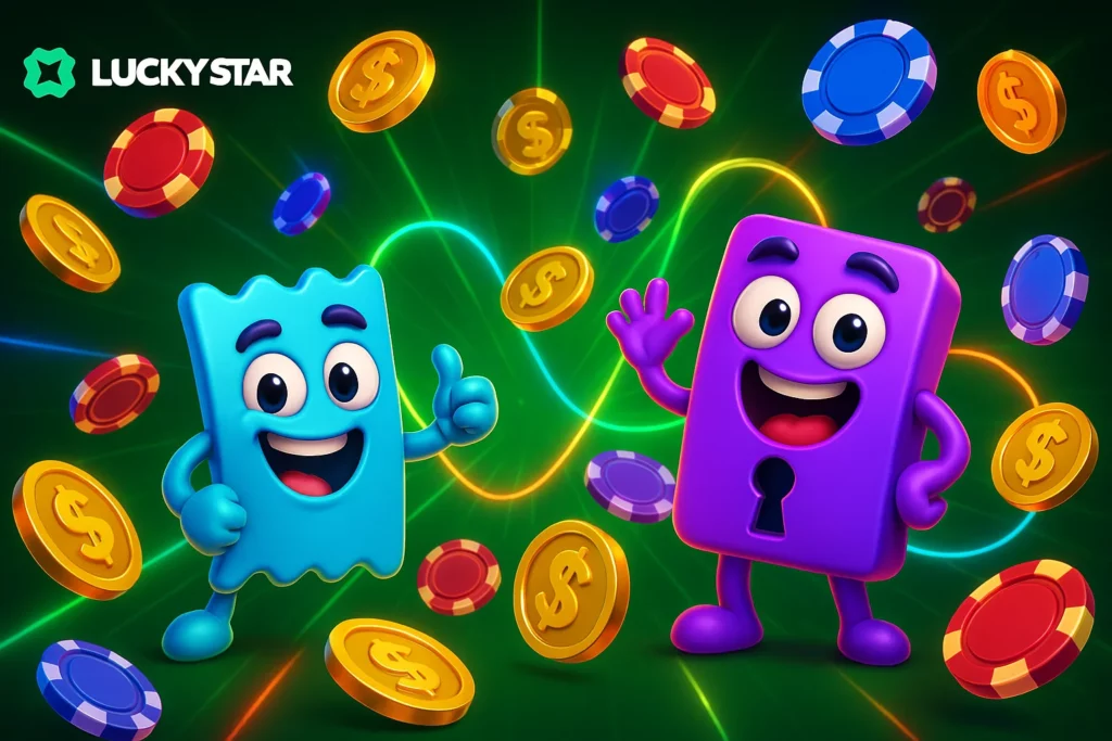 Lucky Star Chile login screen with Spanish labels, CLP balance, and promo activation field