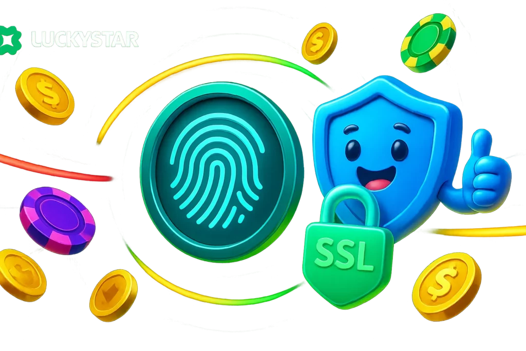 Lucky Star Chile app screen with locked CLP wallet, verified icon, and safe login message in Spanish